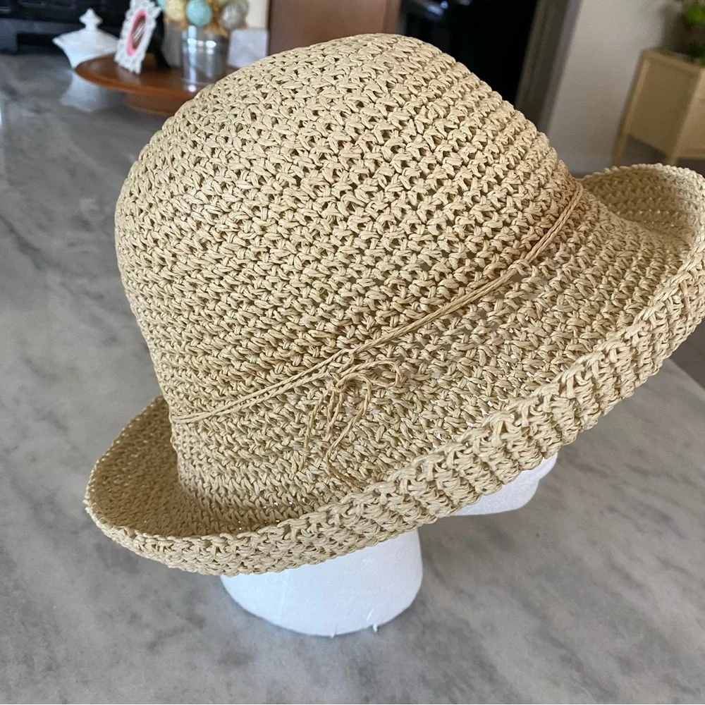 Cream Beige Straw Hat Gorgeous Summer Hat Sun Hat Beach Hat Neutral Color Hat